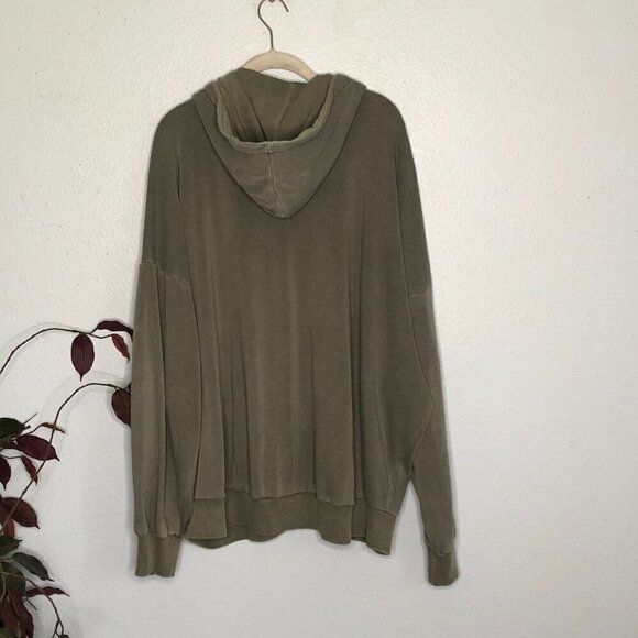 American Eagle Green Jegging Fit Zip Hoodie Sweatshirt Oversized - Picture 6 of 6